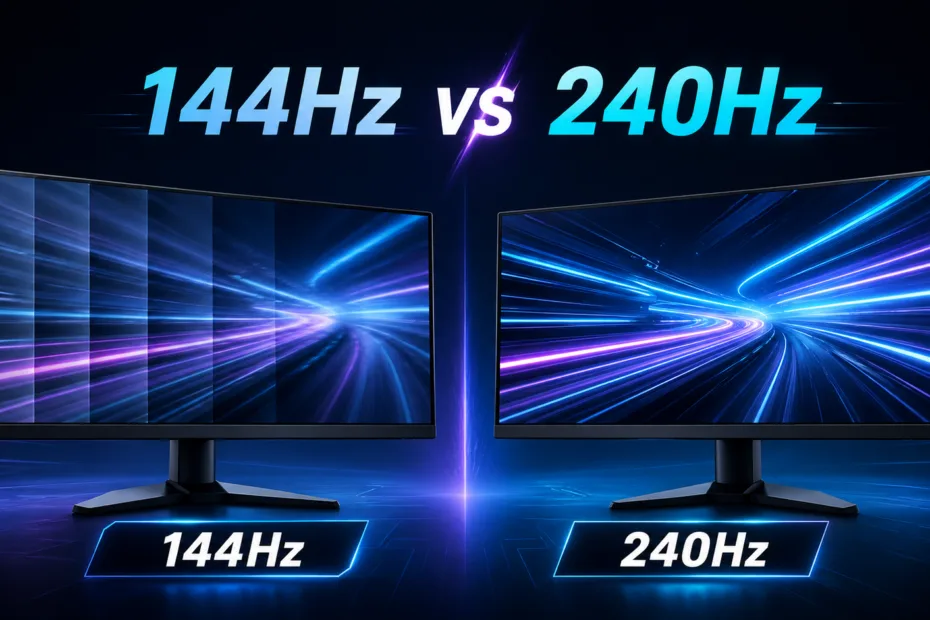 Compare 144Hz and 240Hz gaming monitors for smoother gameplay and better response times.