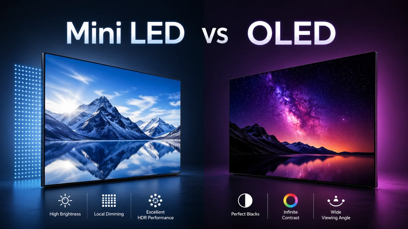 Mini LED vs OLED: a comparison of two popular display technologies for better picture quality and vibrant visuals.