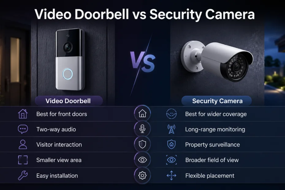 Video doorbell vs security camera: a comparison of features and benefits for home security solutions.