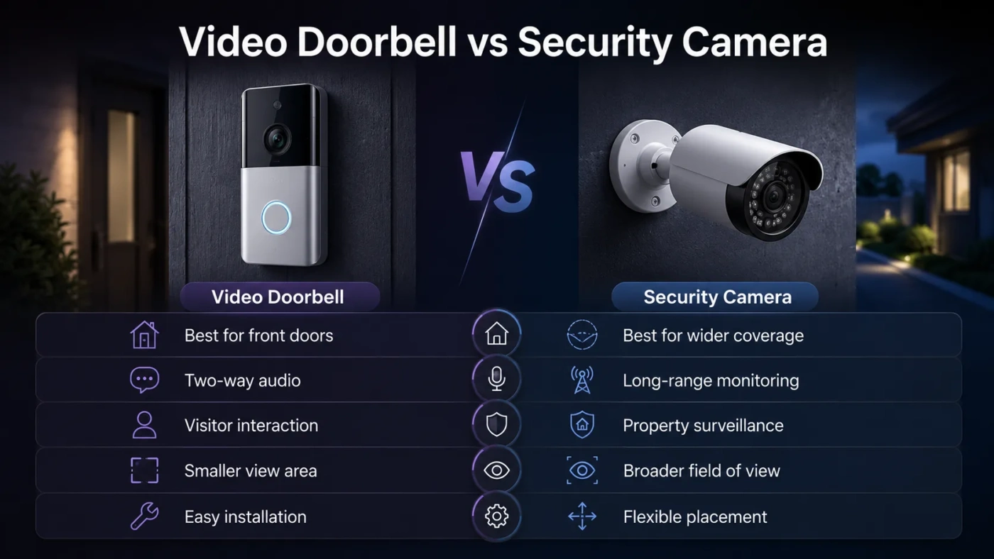 Video doorbell vs security camera: a comparison of features and benefits for home security solutions.