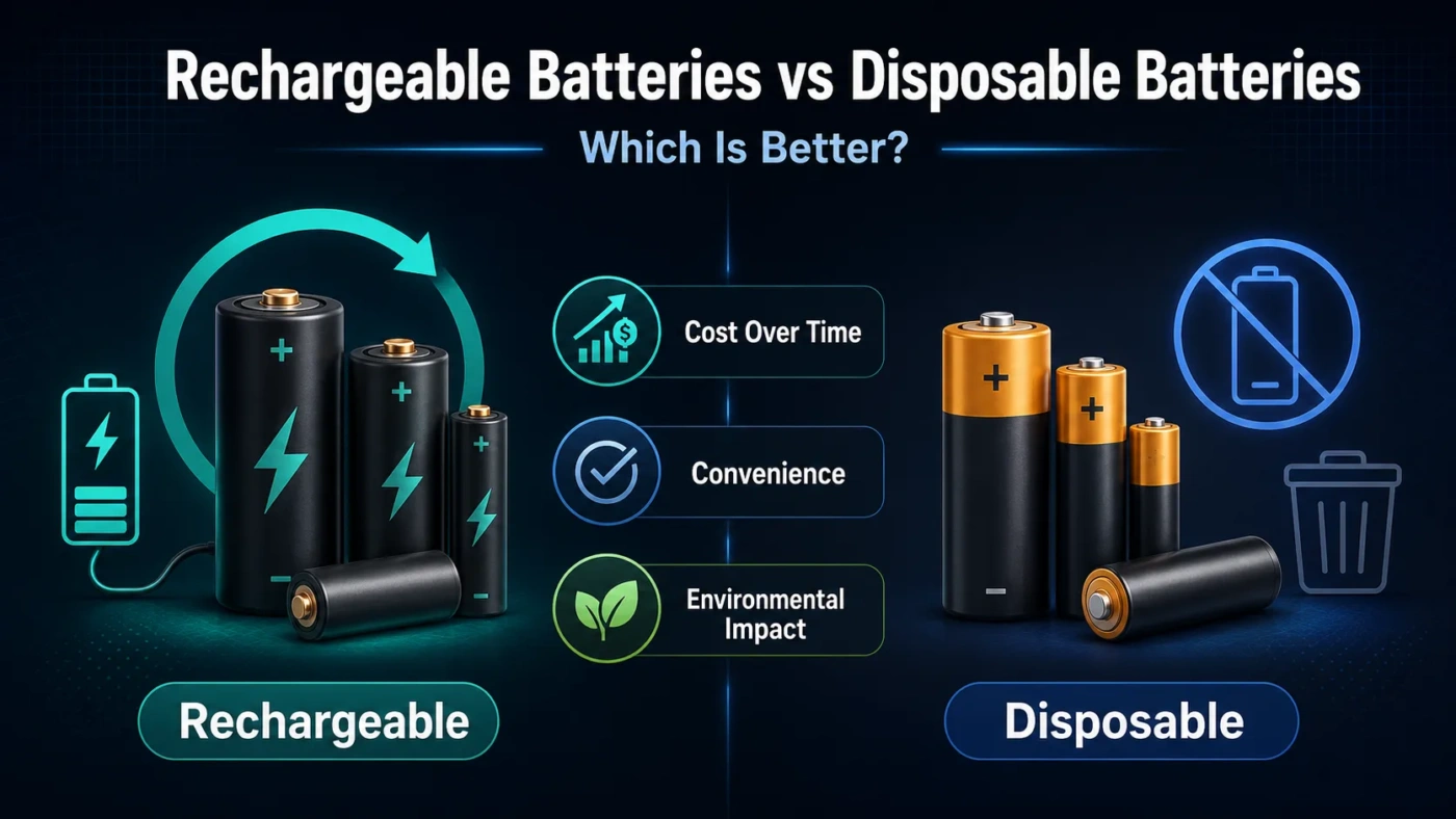 Rechargeable batteries vs disposable batteries compare their cost, convenience, and environmental impact for everyday use.